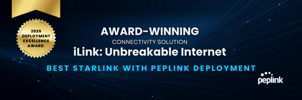 Award-winning iTel iLink unbreakable internet solution with 2025 Deployment Excellence Award and Peplink SD-WAN deployment